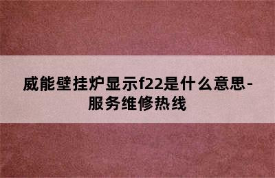 威能壁挂炉显示f22是什么意思-服务维修热线