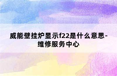 威能壁挂炉显示f22是什么意思-维修服务中心