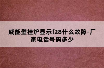 威能壁挂炉显示f28什么故障-厂家电话号码多少