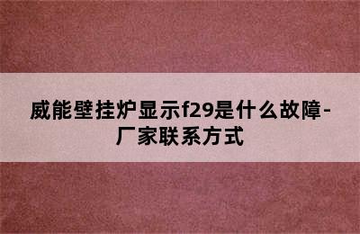 威能壁挂炉显示f29是什么故障-厂家联系方式