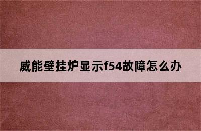 威能壁挂炉显示f54故障怎么办