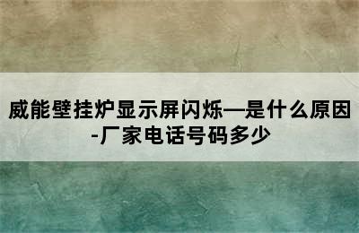 威能壁挂炉显示屏闪烁—是什么原因-厂家电话号码多少