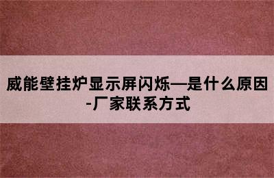 威能壁挂炉显示屏闪烁—是什么原因-厂家联系方式