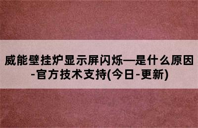 威能壁挂炉显示屏闪烁—是什么原因-官方技术支持(今日-更新)