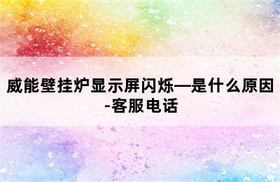 威能壁挂炉显示屏闪烁—是什么原因-客服电话