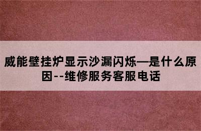 威能壁挂炉显示沙漏闪烁—是什么原因--维修服务客服电话