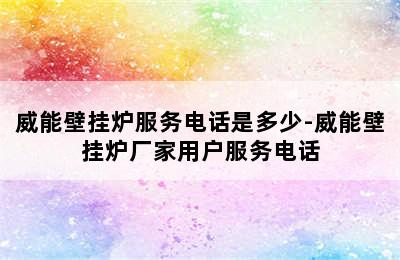 威能壁挂炉服务电话是多少-威能壁挂炉厂家用户服务电话