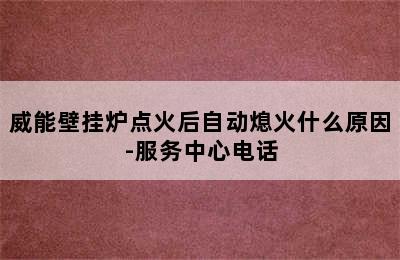 威能壁挂炉点火后自动熄火什么原因-服务中心电话