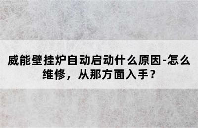 威能壁挂炉自动启动什么原因-怎么维修，从那方面入手？