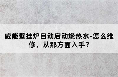 威能壁挂炉自动启动烧热水-怎么维修，从那方面入手？