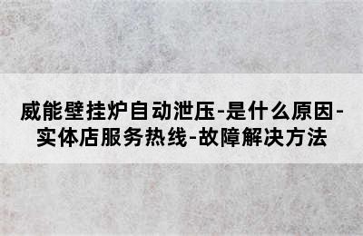 威能壁挂炉自动泄压-是什么原因-实体店服务热线-故障解决方法