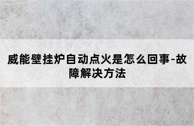 威能壁挂炉自动点火是怎么回事-故障解决方法