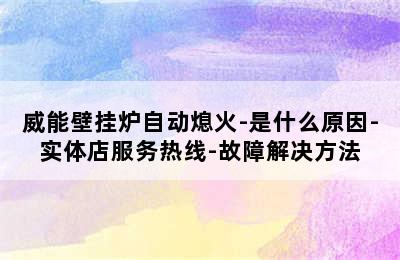 威能壁挂炉自动熄火-是什么原因-实体店服务热线-故障解决方法