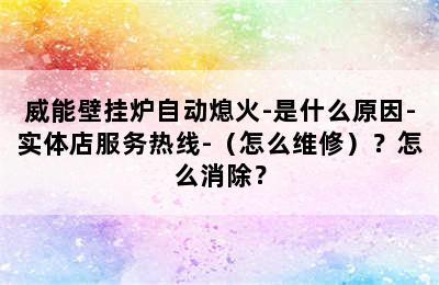 威能壁挂炉自动熄火-是什么原因-实体店服务热线-（怎么维修）？怎么消除？