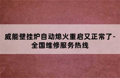 威能壁挂炉自动熄火重启又正常了-全国维修服务热线