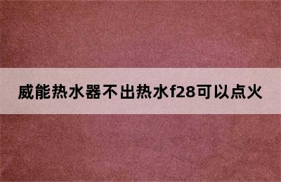 威能热水器不出热水f28可以点火