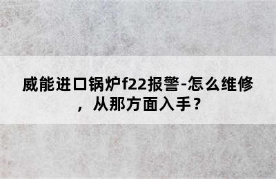 威能进口锅炉f22报警-怎么维修，从那方面入手？