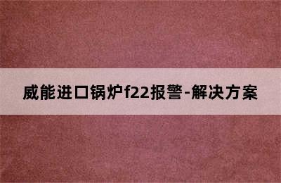 威能进口锅炉f22报警-解决方案