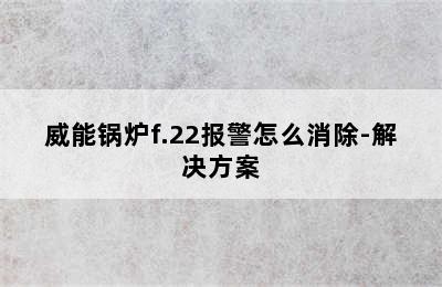 威能锅炉f.22报警怎么消除-解决方案