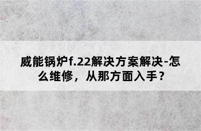 威能锅炉f.22解决方案解决-怎么维修，从那方面入手？