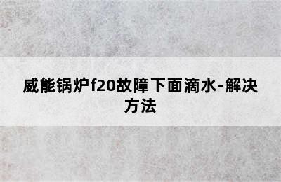 威能锅炉f20故障下面滴水-解决方法