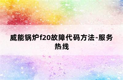 威能锅炉f20故障代码方法-服务热线