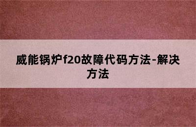 威能锅炉f20故障代码方法-解决方法