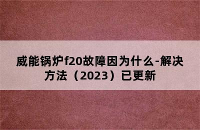 威能锅炉f20故障因为什么-解决方法（2023）已更新