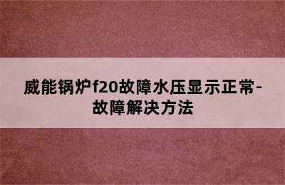 威能锅炉f20故障水压显示正常-故障解决方法