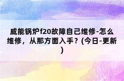 威能锅炉f20故障自己维修-怎么维修，从那方面入手？(今日-更新)