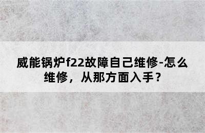 威能锅炉f22故障自己维修-怎么维修，从那方面入手？