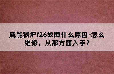 威能锅炉f26故障什么原因-怎么维修，从那方面入手？