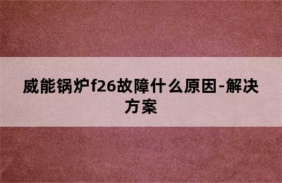 威能锅炉f26故障什么原因-解决方案