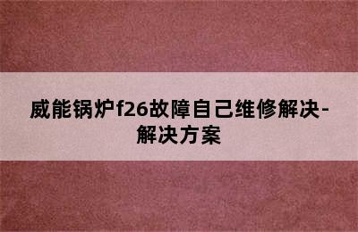 威能锅炉f26故障自己维修解决-解决方案