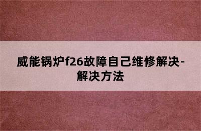 威能锅炉f26故障自己维修解决-解决方法