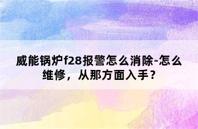 威能锅炉f28报警怎么消除-怎么维修，从那方面入手？