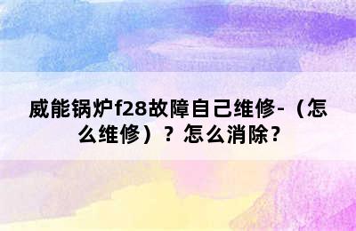 威能锅炉f28故障自己维修-（怎么维修）？怎么消除？