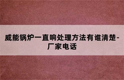 威能锅炉一直响处理方法有谁清楚-厂家电话