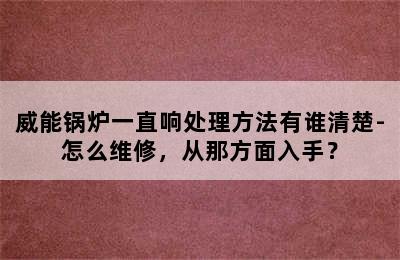 威能锅炉一直响处理方法有谁清楚-怎么维修，从那方面入手？