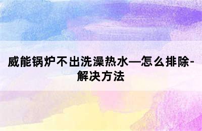 威能锅炉不出洗澡热水—怎么排除-解决方法