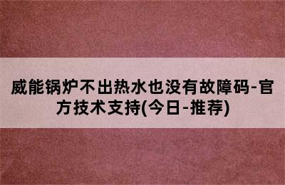 威能锅炉不出热水也没有故障码-官方技术支持(今日-推荐)