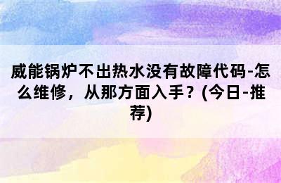 威能锅炉不出热水没有故障代码-怎么维修，从那方面入手？(今日-推荐)