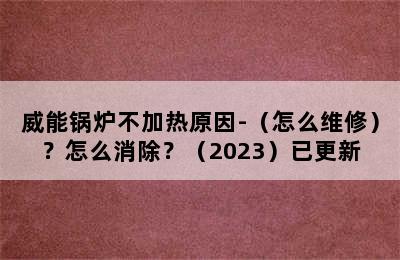 威能锅炉不加热原因-（怎么维修）？怎么消除？（2023）已更新