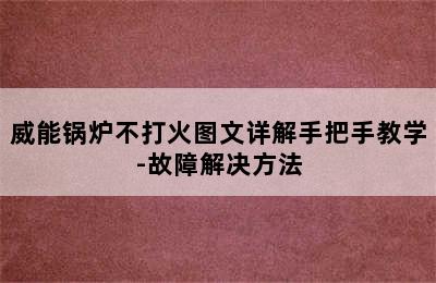 威能锅炉不打火图文详解手把手教学-故障解决方法