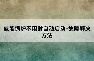 威能锅炉不用时自动启动-故障解决方法