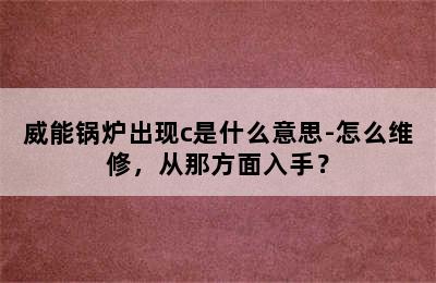 威能锅炉出现c是什么意思-怎么维修，从那方面入手？