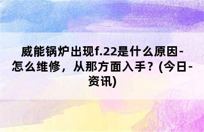 威能锅炉出现f.22是什么原因-怎么维修，从那方面入手？(今日-资讯)