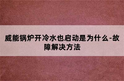 威能锅炉开冷水也启动是为什么-故障解决方法