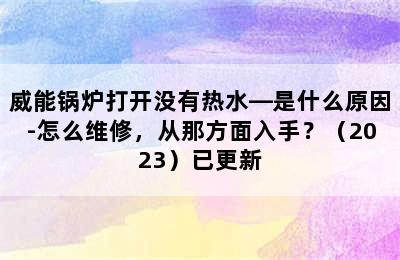 威能锅炉打开没有热水—是什么原因-怎么维修，从那方面入手？（2023）已更新