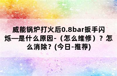 威能锅炉打火后0.8bar扳手闪烁—是什么原因-（怎么维修）？怎么消除？(今日-推荐)